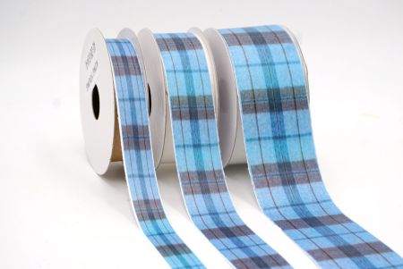 Himmelblau und Kohlenstoffgrau Karomusterband_AI